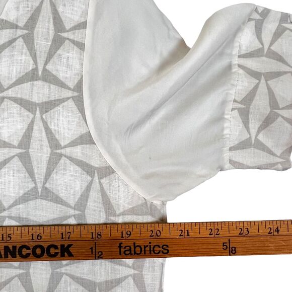 Club Voltaire Linen Linen Midi Dress Laganlook Loose Fit S/S Pockets Sz L Italy - Picture 12 of 15